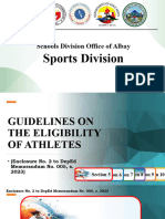 Guidelines On The Eligibility of Athletes