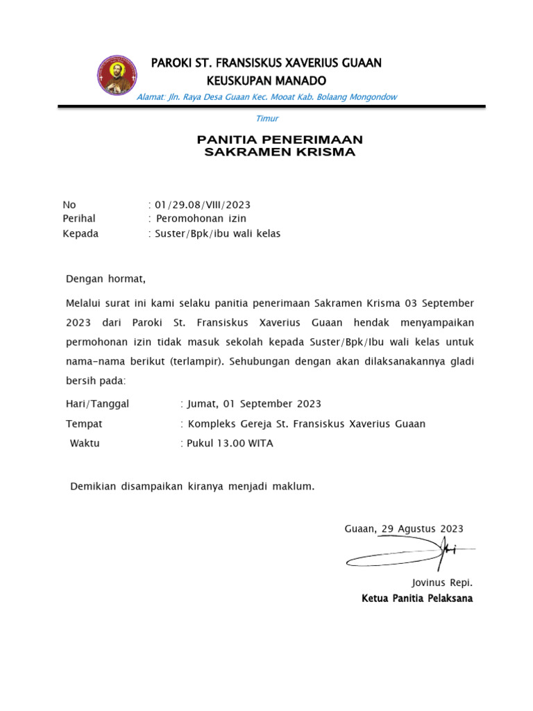 Surat Permohonan Izin | PDF
