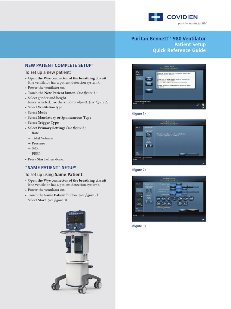 C067 Covidien 980 Ventilator Quick Reference Guide | PDF | Respiration ...