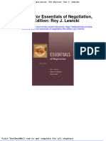 Test Bank For Essentials of Negotiation 5th Edition Roy J Lewicki