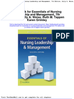 Test Bank For Essentials of Nursing Leadership and Management 7th Edition Sally A Weiss Ruth M Tappen Karen Grimley