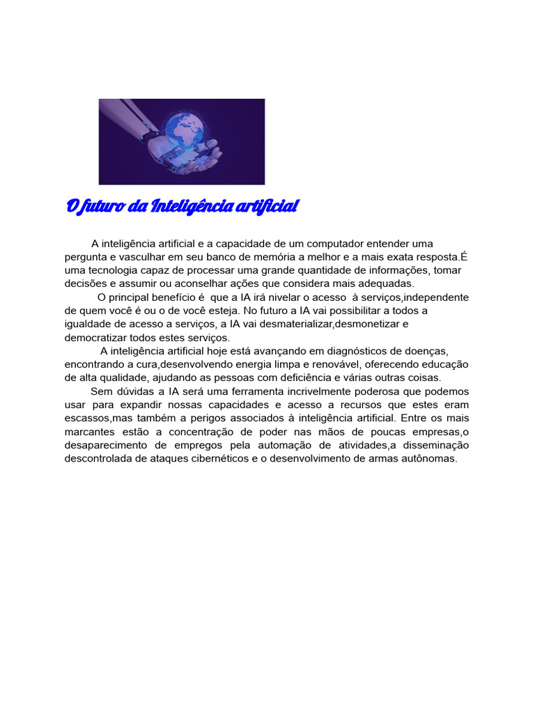 Futuro da Inteligência Artificial | PDF | Ciências Sociais | Computadores