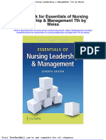 Test Bank For Essentials of Nursing Leadership Management 7th by Weiss