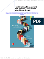 Test Bank For Retailing Management 10th Edition Michael Levy Barton Weitz Dhruv Grewal