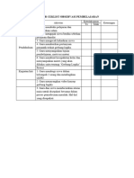 Lembar Ceklist Observasi Pembelajaran