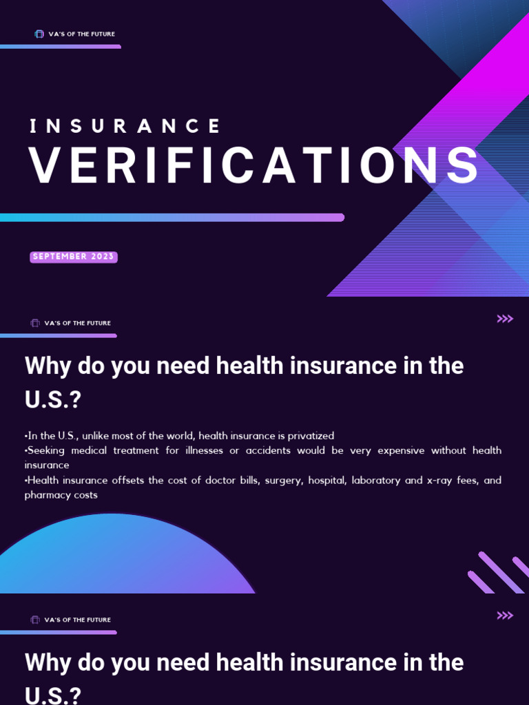 Insurance Verification Slides PDF Health Maintenance Organization