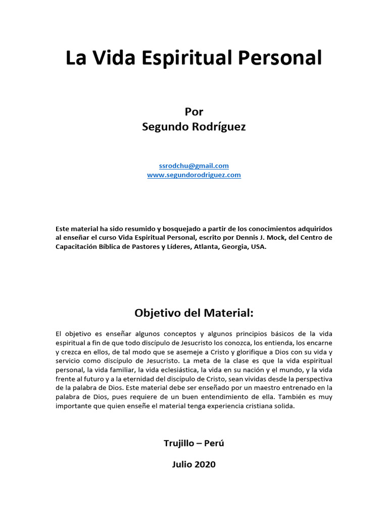 La Vida Espiritual Personal Pdf Iglesia Cristiana Jesús