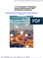 Test Bank for Essentials of Statistics for Business and Economics 9th Edition David r Anderson