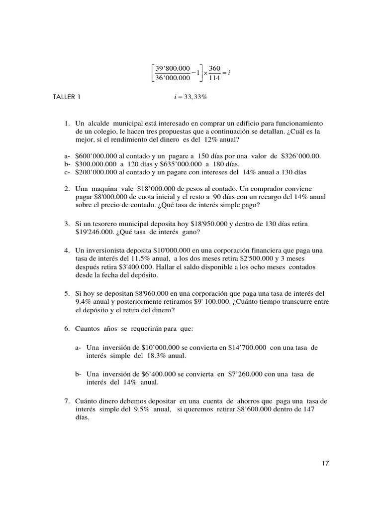 Propuestas de Inversión y Cálculo de Intereses | PDF | Interés | Tasas ...
