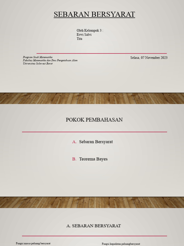 Sebaran Bersyarat dan Teorema Bayes | PDF | Metode & Bahan Ajar
