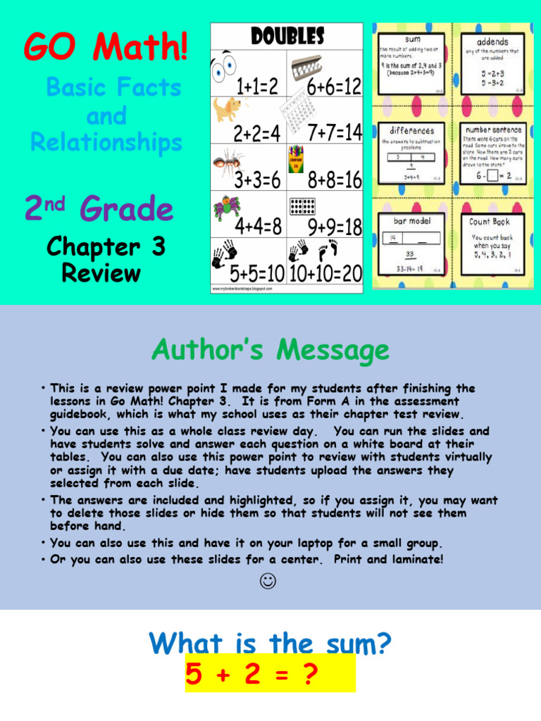 Basic facts and relationships go math pdf language arts
