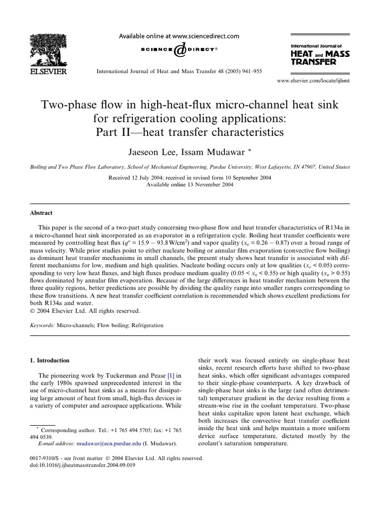 Two-Phase Flow in High-Heat-Flux Micro-Channel Hea | PDF | Heat ...