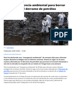 Desastre Ambiental en Perú Masivo Derrame de Petróleo en El Mar Pone en Riesgo Fauna Protegida