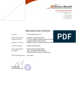 X-Tite EpoxyGrout 150 - Certificate of Manufacture