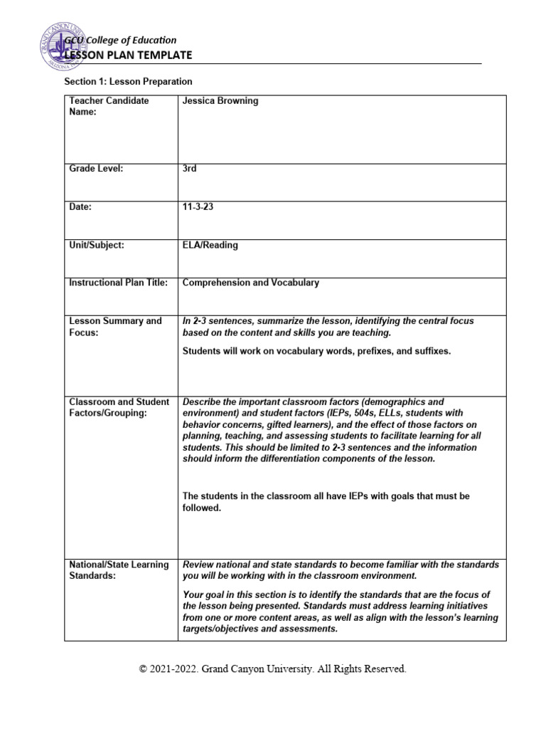 Clinical practice 3 lesson plan pdf lesson plan phonics