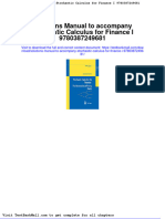 Solutions Manual To Accompany Stochastic Calculus For Finance I 9780387249681