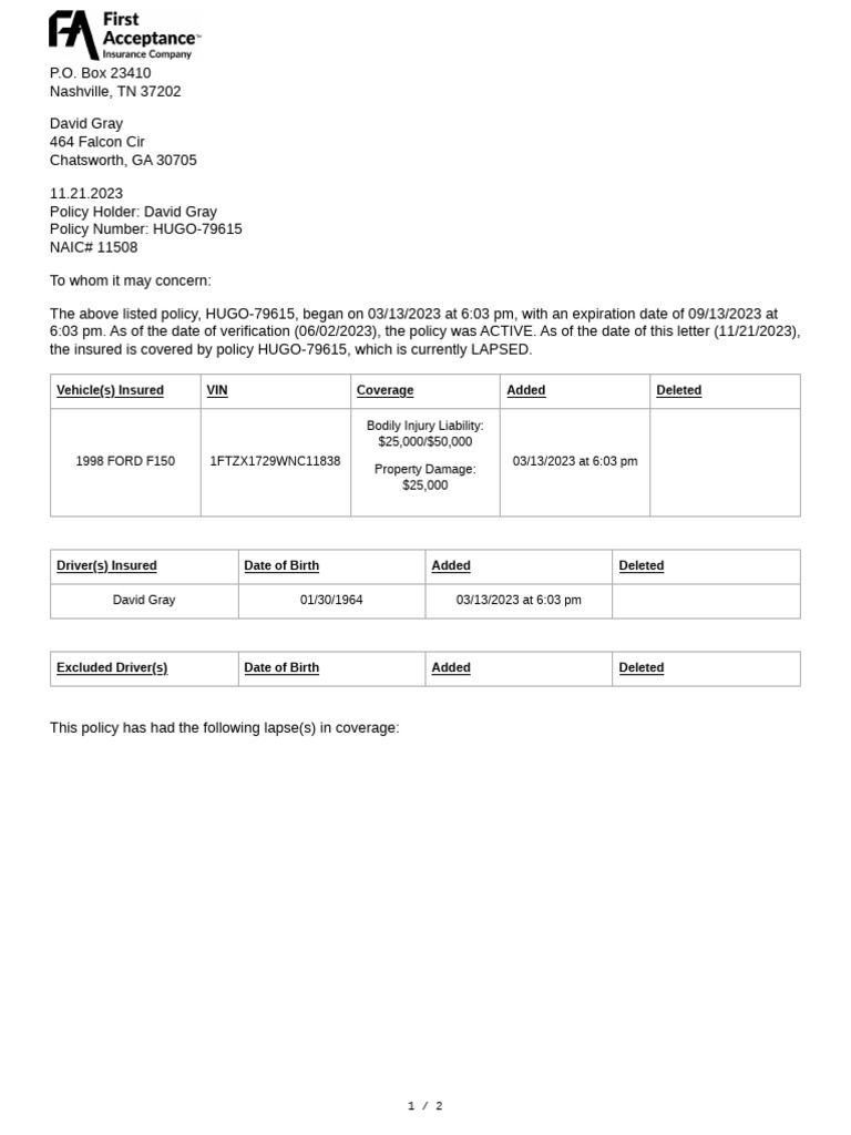 Hugo Insurance Experience Letter | PDF | Insurance | Corporate Law