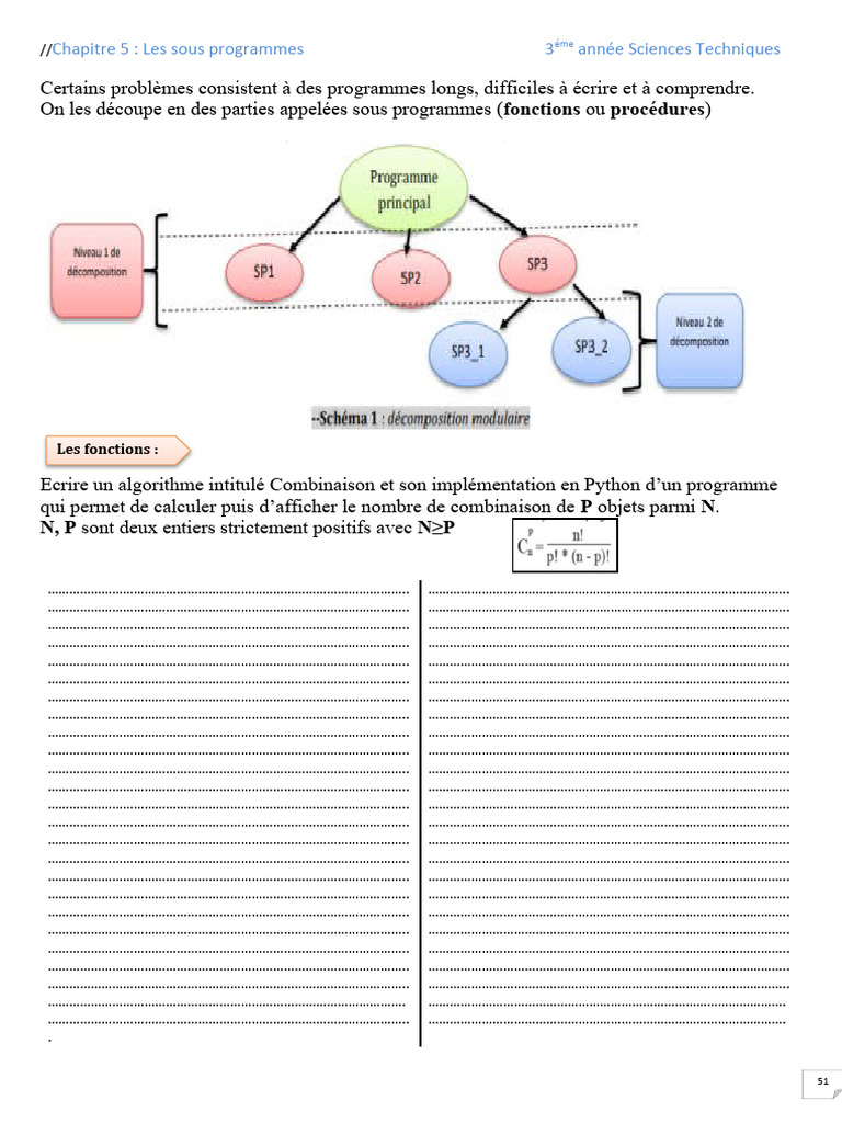 Sous-programmes en algorithmique 3ème | PDF | Programmation ...