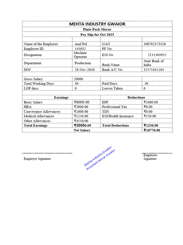 CASH SALARY SLIP FORMAT IN WORD PDF DOWNLOAD visual data 3