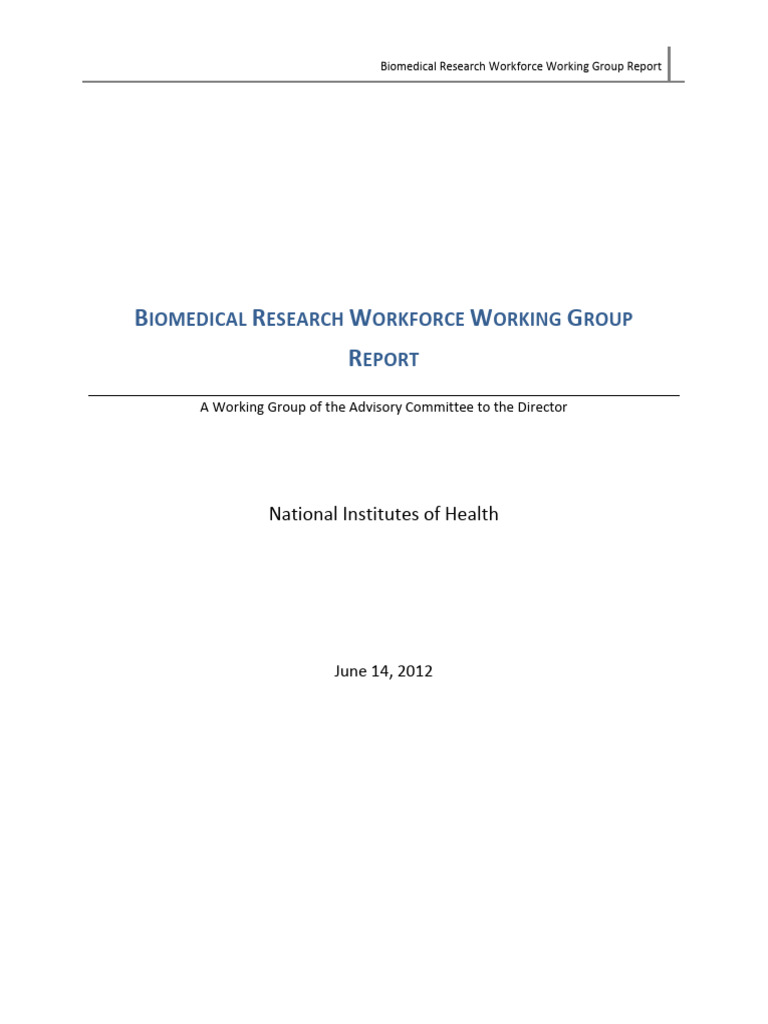 Biomedical Research Wgreport | PDF | National Institutes Of Health ...