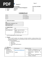 Course Plan - Principles and Practices of Management