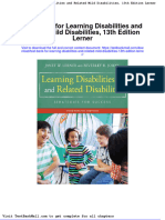 Test Bank For Learning Disabilities and Related Mild Disabilities 13th Edition Lerner
