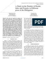 A Comparative Study On The Number of Deaths Between Males and Females in Different Regions of The Philippines