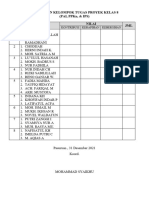 Pembagian Kelompok Tugas Proyek Kelas 8