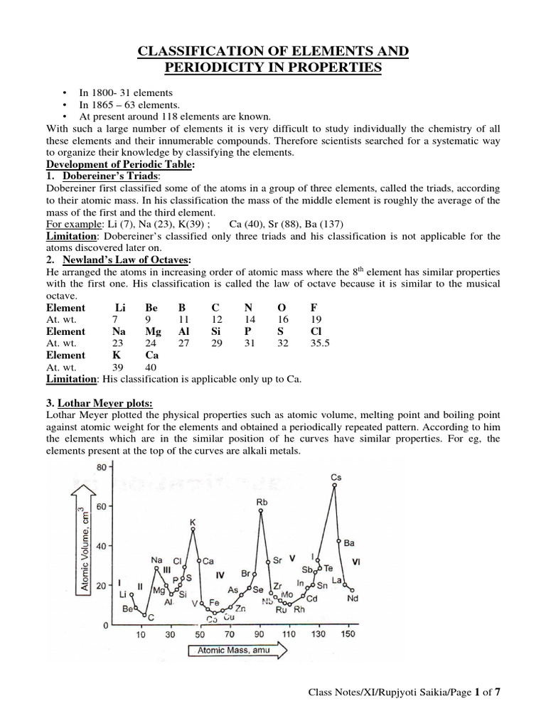 Periodic Table Classification Overview | PDF | Periodic Table ...