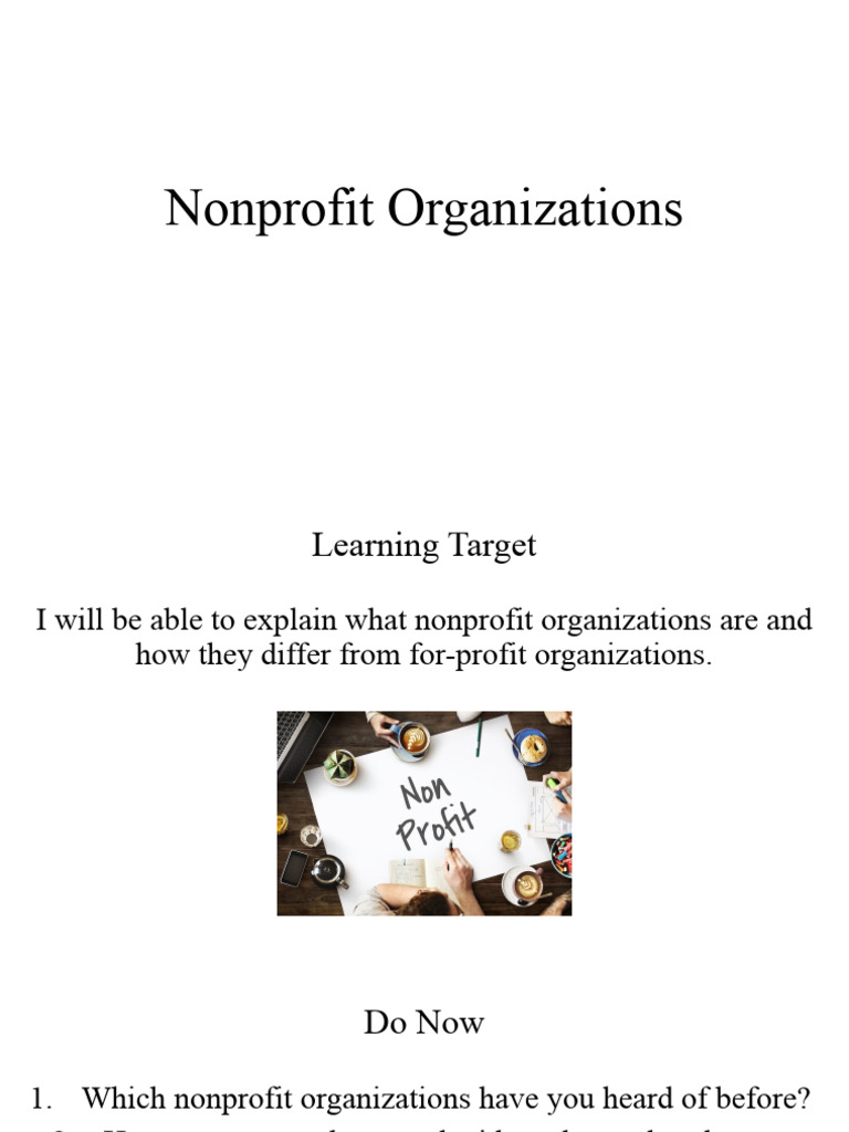 Understanding Nonprofit Organizations | PDF | Nonprofit Organization ...