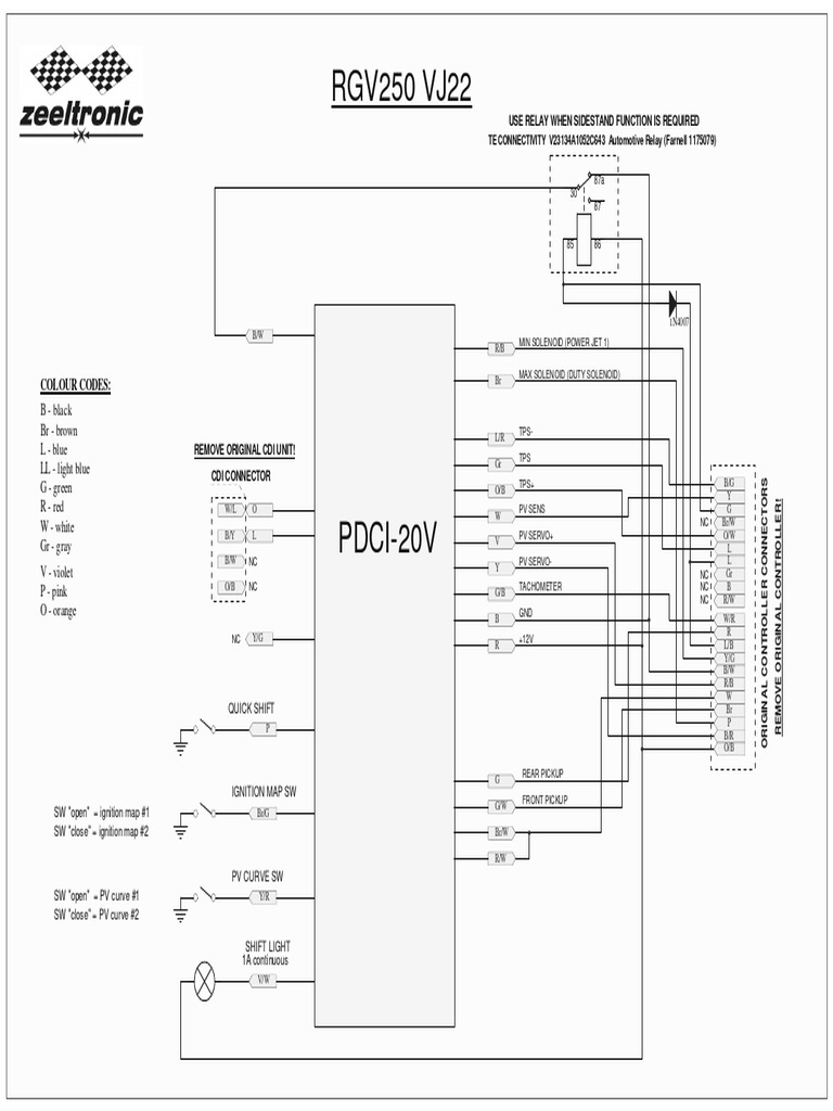RGV250 VJ22 Wiring Diagram | PDF | Manufactured Goods | Electrical ...