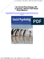 Test Bank For Social Psychology 9th Edition Saul Kassin Steven Fein Hazel Rose Markus