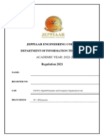 Cs3351 Digital Principles and Computer Organization Lab Record PDF