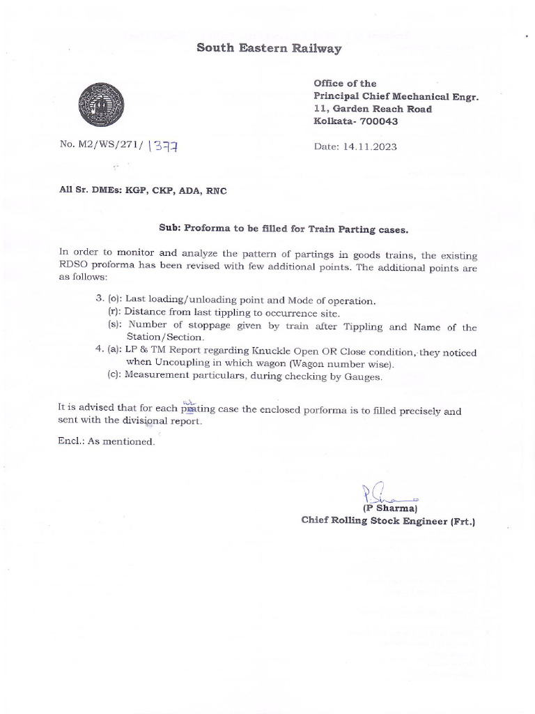 Proforma For Train Parting CasesMerged PDF