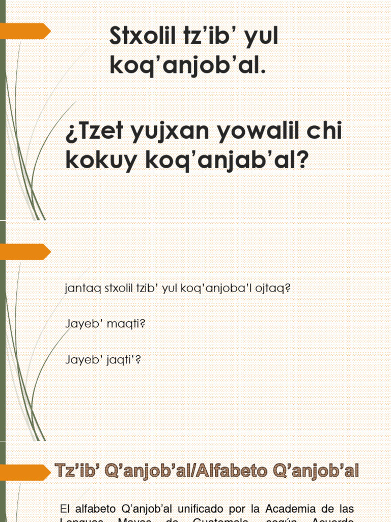 Sesión 1 Alfabeto Q'anjob'al PDF