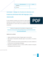 Instrucciones Actividad Trabajar en El Aula Con Alumnos Con Trastornos Del Desarrollo Del Lenguaje y Foro Relacionado