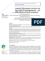 A Systematic Literature Review On Working Capital Management - An Identi Fication of New Avenues