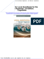 Test Bank For Local Anesthesia For The Dental Hygienist 1st Edition Logothetis