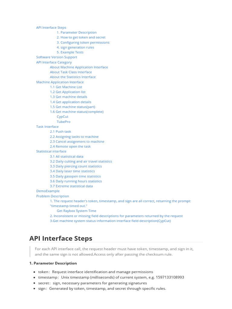 API Interface Configuration Guide | PDF | Parameter (Computer
