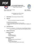 Final Format of Semi Detailed Lesson Plan