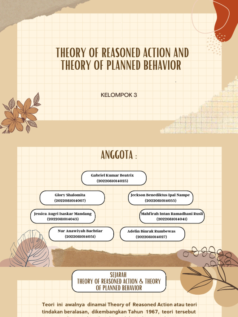 Theory of Reasoned Action and Theory of Planned Behavior | PDF
