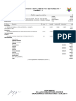 P.U Presupuesto Zona de Reclamo