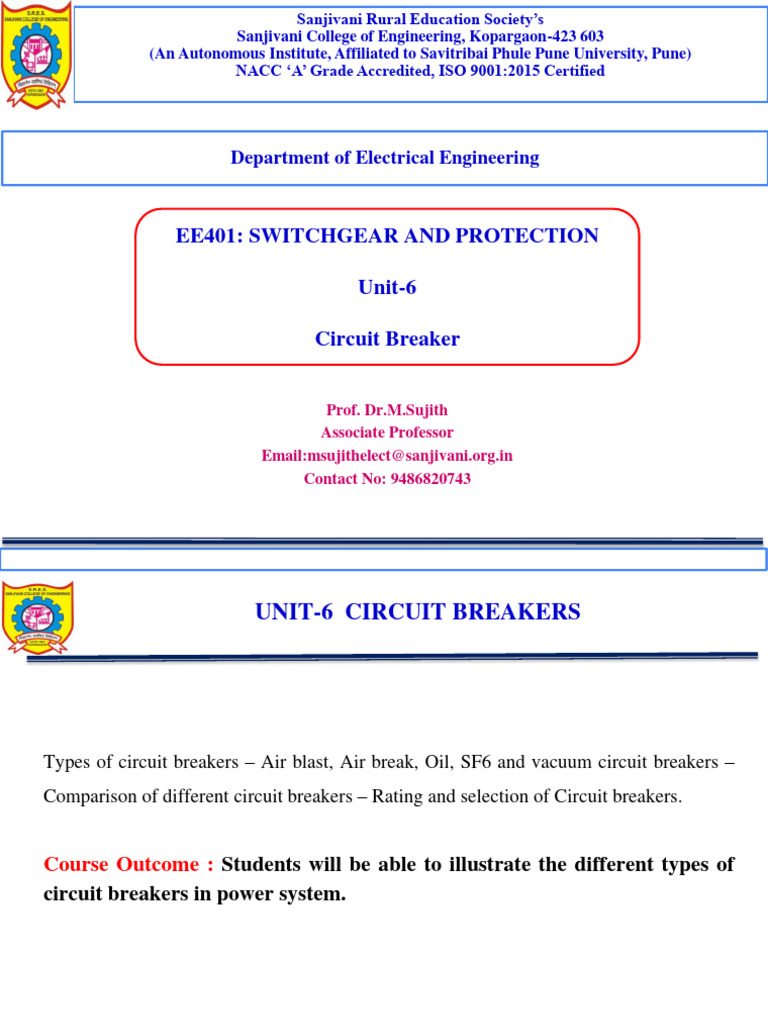 Circuit Breakers: Types and Selection | PDF | Electric Arc | Physical ...