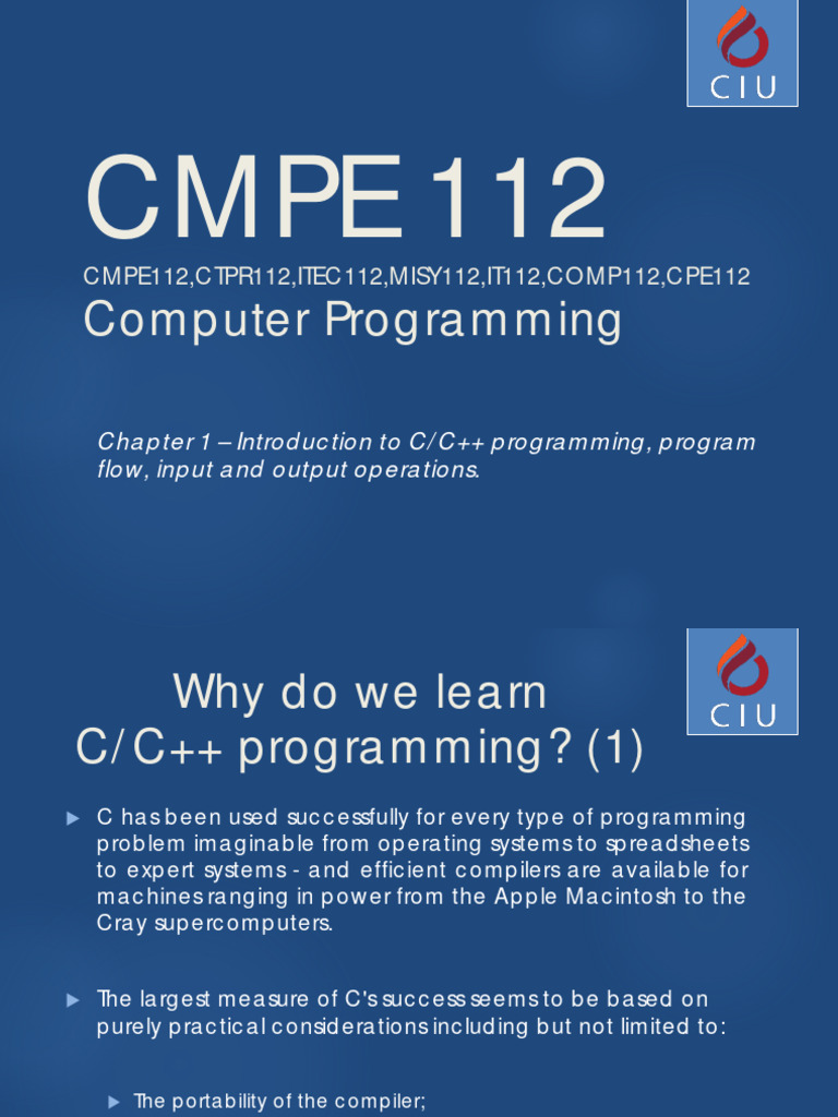 Introduction to C/C++ Programming | PDF | Computer Programming | C ...
