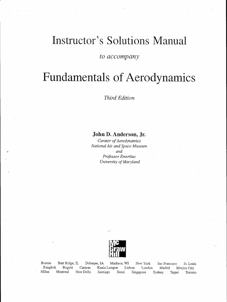Fundamentals Of Aerodynamics Solutions Anderson