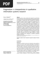 GoldKuhl - Pragmatism Vs Interpretivism in Qualitative Research EJIS 2012