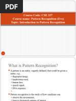 Lecture 01 (Introduction To Pattern Recognition)