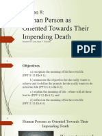 Lesson 8 Human Person As Oriented Towards Their Impending Death