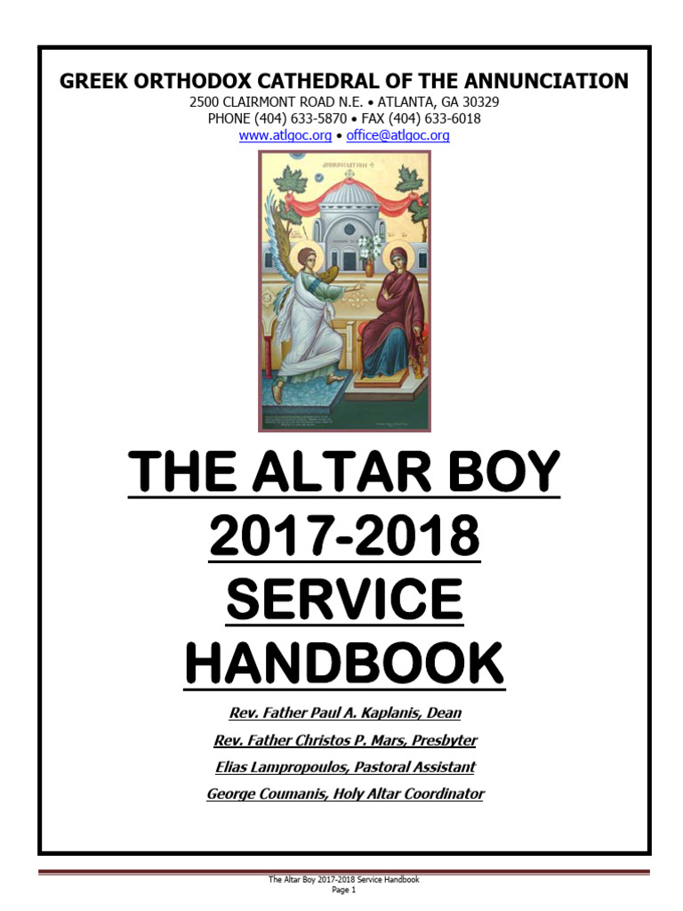 Altar Boy’s Guide In Serving The Orthodox Divine Liturgy – Revised Edition, Antiochian Orthodox Archdiocese (Out Of Print)