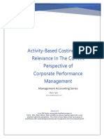 Management Accounting - Activity-Based Costing and Relevance in The Current Perspective of Corporate Performance Management